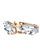 Earrings Vintage craft Zircon Original Vintage 14K Rose Gold vec021r